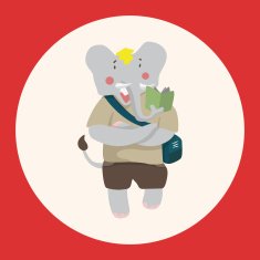 animal going to school cartoon theme elements N2