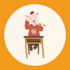 animal going to school cartoon theme elements N5