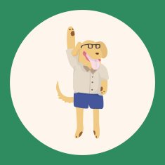 animal going to school cartoon theme elements N8