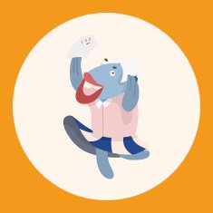 animal going to school cartoon theme elements N9