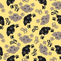 Seamless pattern with cartoon's cute dogs