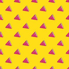 Vector attention signs seamless pattern Exclamation background in cartoon style