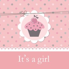 Baby shower with cupcake