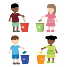 Kid throwing garbage in the trash bin free image download