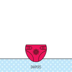Diaper with flower icon Child underwear sign N6