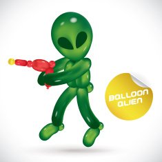 Balloon Alien Illustration
