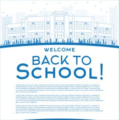 Outline Back to School Concept with copy space for text
