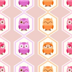 seamless owls cartoon pattern background