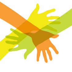 Helping hands Abstract illustration for design