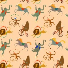 Circus animals cartoon background