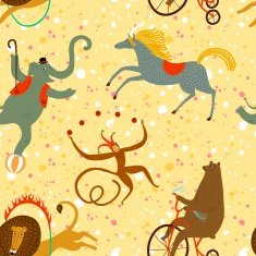 Circus animals cartoon background N2
