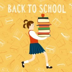 Cute girl with books