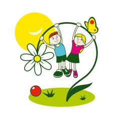 Vector children on a flower