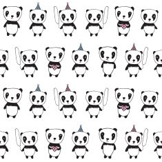 Seamless pattern with pandas