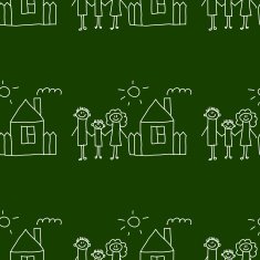 Blackboard School Seamless vector pattern N44