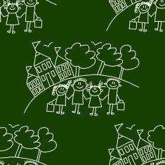 Blackboard School Seamless vector pattern N51