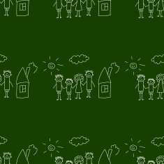 Blackboard School Seamless vector pattern N64
