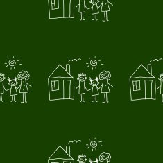 Blackboard School Seamless vector pattern N79