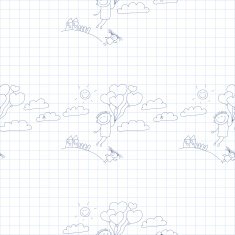 Vector seamless pattern Kids school and education N11