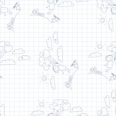 Vector seamless pattern Kids school and education N17