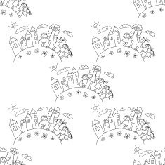 Vector seamless pattern Kids school and education N26