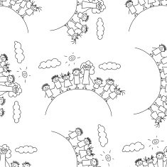 Vector seamless pattern Kids school and education N42