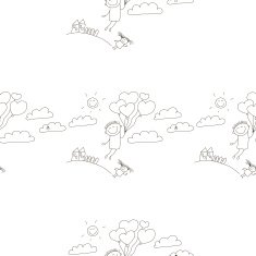 Vector seamless pattern Kids school and education N58