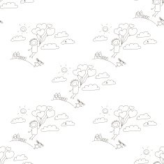 Vector seamless pattern Kids school and education N59