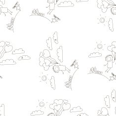 Vector seamless pattern Kids school and education N64