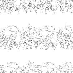 Vector seamless pattern Kids school and education N68