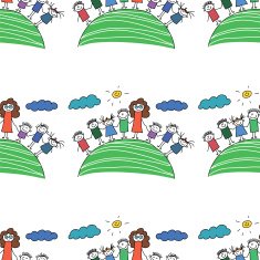Vector seamless pattern Kids school and education N71