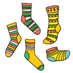 Vector set with socks