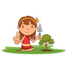 Girl planting new tree