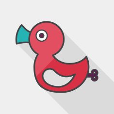 Duck toy flat icon with long shadow eps 10 N9