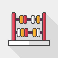 abacus calculation flat icon with long shadow eps10