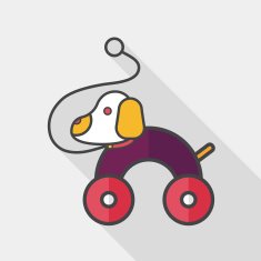 toy dog flat icon with long shadow eps 10