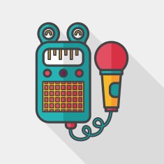 toy microphone flat icon with long shadow eps10 N6