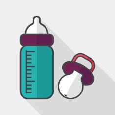 Baby bottle flat icon with long shadow EPS 10 N8