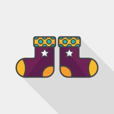 baby stocking flat icon with long shadow eps10 N4