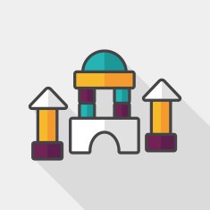 brick house flat icon with long shadow N17