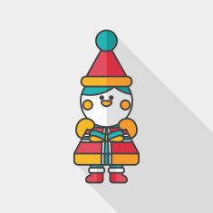 Christmas boy flat icon with long shadow eps10 N10