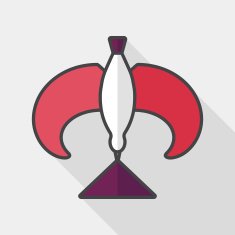 Balancing bird flat icon with long shadow N5