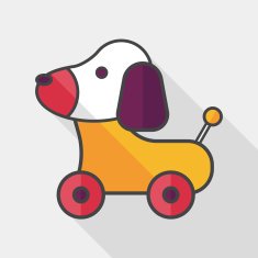 toy dog flat icon with long shadow eps 10 N2