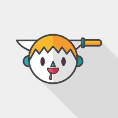 Halloween boy flat icon with long shadow eps10 N5