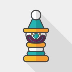 Pyramid toy flat icon with long shadow eps10 N22