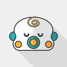 baby boy flat icon with long shadow eps10 N5