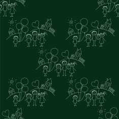 Vector seamless pattern Kids school and education N79
