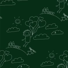 Vector seamless pattern Kids school and education N86