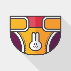 diaper flat icon with long shadow EPS 10 N11