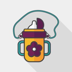 kid water bottle flat icon with long shadow EPS 10 N4